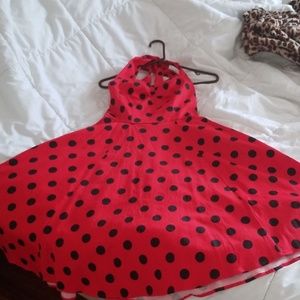 Adorable polka dot halter dress